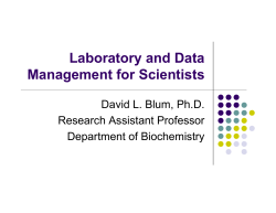 Laboratory and Data Management for Scientists