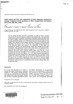 Lipid content and fatty acid composition in foods commonly