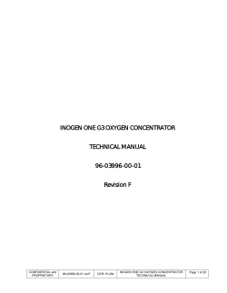 INOGEN ONE G3 OXYGEN CONCENTRATOR TECHNICAL
