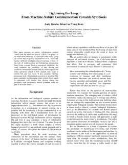 From Machine-Nature Communication Towards Symbiosis