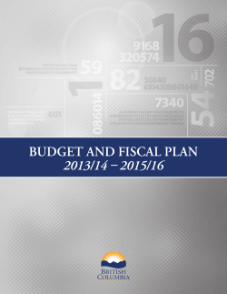 Budget and Fiscal Plan 2013/14 - 2015/16