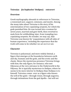 Teiresias (in Sophocles` Oedipus) extravert