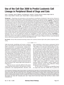 Use of the Cell-Dyn 3500 to Predict Leukemic Cell