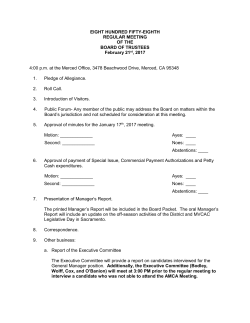 EIGHT HUNDRED FIFTY-EIGHTH REGULAR MEETING OF THE