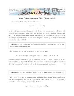 Some Consequences of Field Characteristic