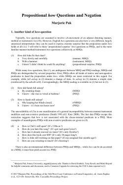 complete paper - Cascadilla Proceedings Project