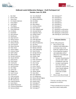 Delbrook Lands Deliberative Dialogue list of participants