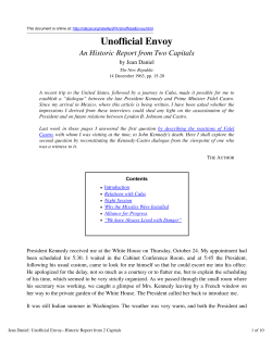 Jean Daniel: Unofficial Envoy--Historic Report from 2