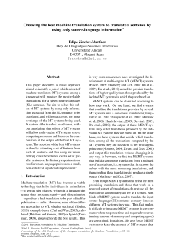 Choosing the best machine translation system to translate a