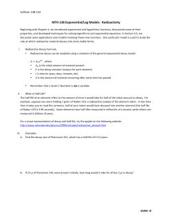Radioactivity Activity Worksheet.