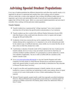 Advising Special Student Populations