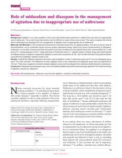 Role of midazolam and diazepam in the management of agitation