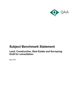 Subject Benchmark Statement