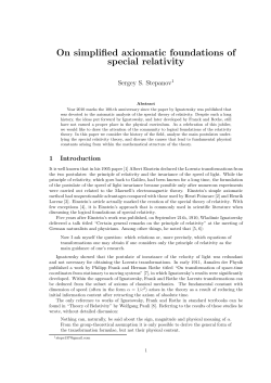 On simplified axiomatic foundations of special relativity