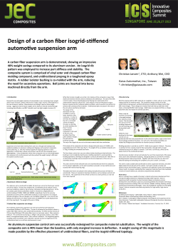 A carbon fiber suspension arm is demonstrated, showing an