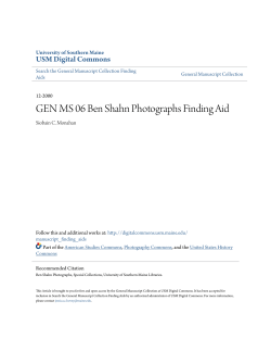 GEN MS 06 Ben Shahn Photographs Finding Aid