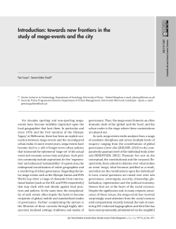 towards new frontiers in the study of mega-events and the