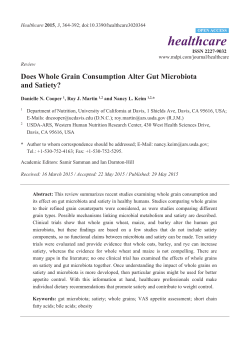 Does Whole Grain Consumption Alter Gut Microbiota and Satiety