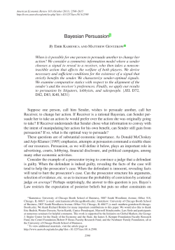 Bayesian Persuasion - The University of Chicago Booth School of