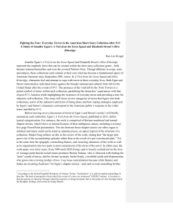 Fighting the Fear: Everyday Terror in the American Short Story