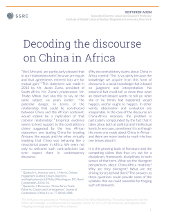 Decoding the discourse on China in Africa