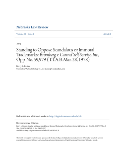 Standing to Oppose Scandalous or Immoral Trademarks: Bromberg