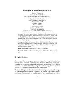 Distortion in transformation groups 1 Introduction