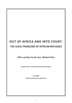 OUT OF AFRICA AND INTO COURT: THE LEGAL PROBLEMS OF