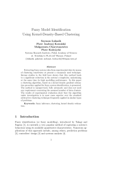 Fuzzy Model Identification Using Kernel-Density