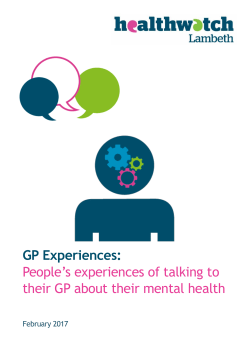 People`s experiences of talking to their GP about their mental health