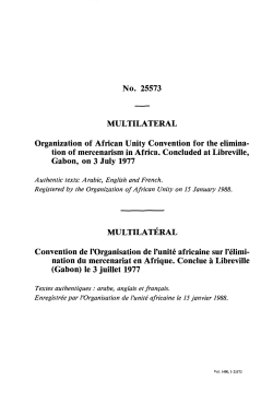 Organization of African Unity Convention for the elimina tion of