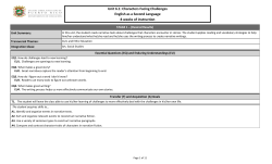 Unit 6.1: Characters Facing Challenges English as a Second