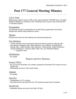 9 Dec 2015 General Membership Meeting Minutes