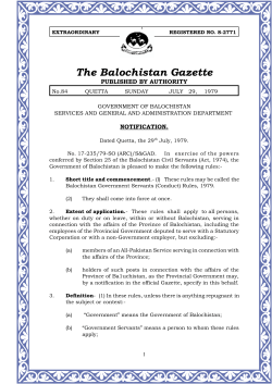 The Balochistan Government Servants (Conduct)