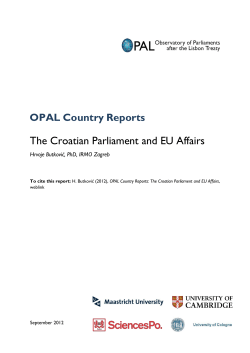 The Croatian Parliament and EU Affairs