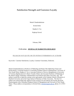 Satisfaction Strength and Customer Loyalty