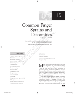 Common Finger Sprains and Deformities