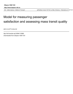 Model for Measuring Passenger Satisfaction and Assessing Mass