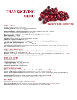 thanksgiving menu - Bakers` Best Catering
