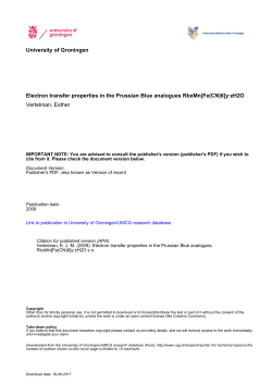 Electron Transfer Properties in the Prussian Blue Analogues