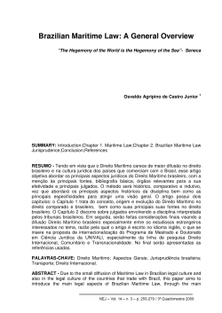 Brazilian Maritime Law: A General Overview