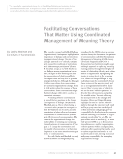 Facilitating Conversations That Matter Using Coordinated