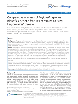 Comparative analyses of Legionella species identifies genetic