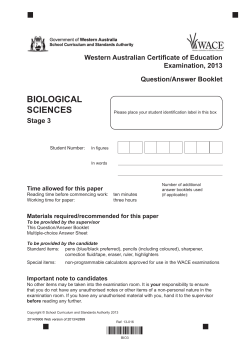 Examination - SCSA - School Curriculum and Standards Authority