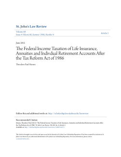 The Federal Income Taxation of Life Insurance, Annuities and