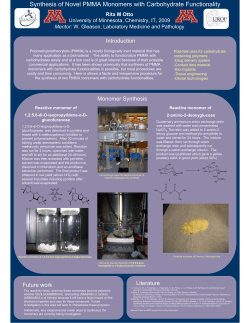 Synthesis of Novel PMMA Monomers with Carbohydrate Functionality