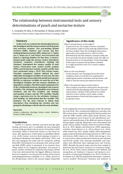 The relationship between instrumental tests and sensory