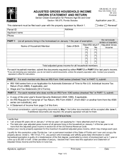 ADJUSTED GROSS HOUSEHOLD INCOME SWORN STATEMENT