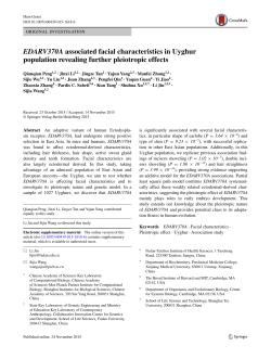 EDARV370A associated facial characteristics in