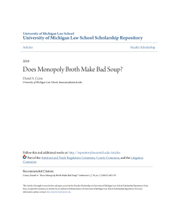 Does Monopoly Broth Make Bad Soup?